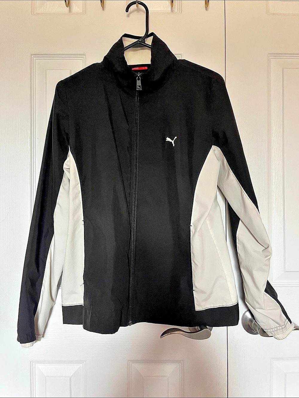 Puma Color Block Windbreaker Black & White Large